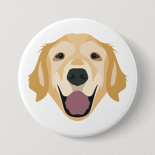 Chapa Redonda De 7 Cm Golden retriever del ilustracion