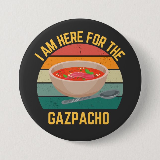 Chapa Redonda De 7 Cm Gracioso Gazpacho (Anverso)