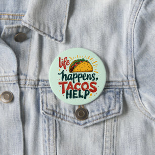 Chapa Redonda De 7 Cm Gracioso Taco Lover Fiesta Foodie Humor Art