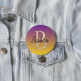 Chapa Redonda De 7 Cm Gradiente personalizado morado amarillo colorido c