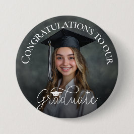 Chapa Redonda De 7 Cm Graduación de foto de guión suelto felicitaciones 