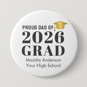 Chapa Redonda De 7 Cm Graduación de nombre personalizado 