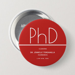 Chapa Redonda De 7 Cm Graduación del doctorado Keepsake