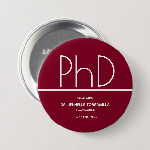 Chapa Redonda De 7 Cm Graduación del doctorado Keepsake