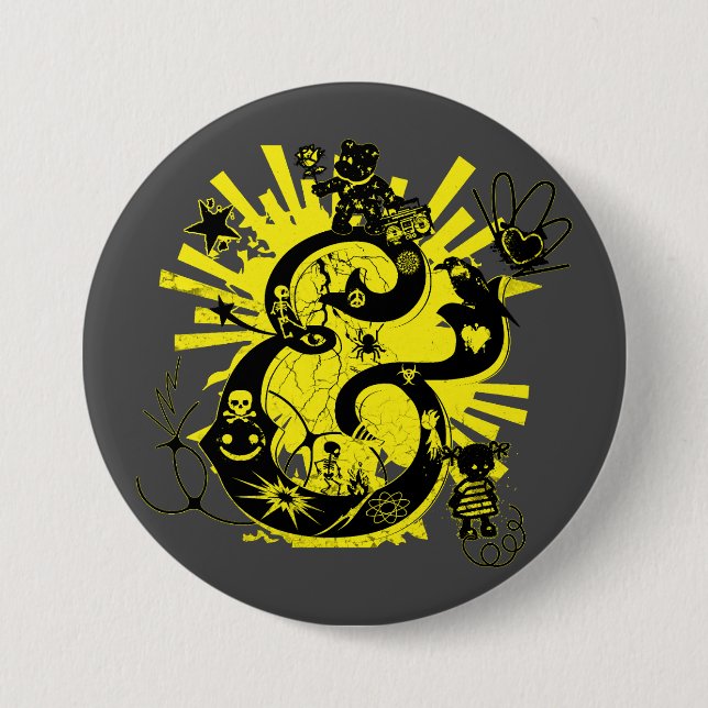 Chapa Redonda De 7 Cm Graffiti Art Ampersand (Anverso)