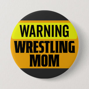 Chapa Redonda De 7 Cm Gráfico de Señal de Deportes de Mamá de Lucha Libr