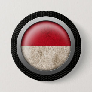 Chapa Redonda De 7 Cm Gráfico indonesio del disco de la bandera de la