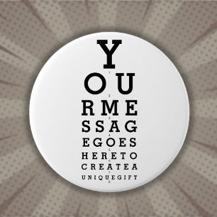 Chapa Redonda De 7 Cm Gráfico óptico de visión de Personalizado divertid