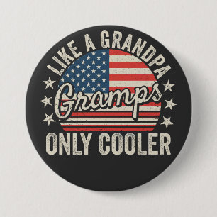 Chapa Redonda De 7 Cm Gramps like a Grandpa Only Coololer USA Flag Round