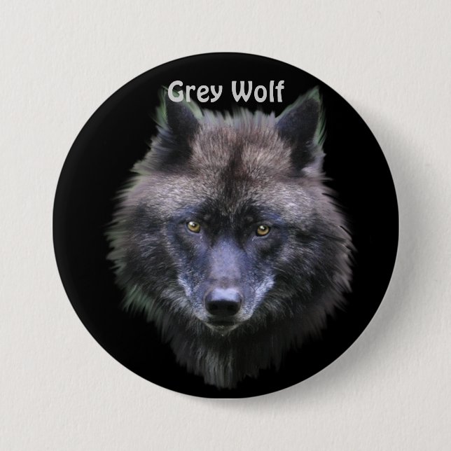 Chapa Redonda De 7 Cm Gray Wolf Wildlife lover (Anverso)