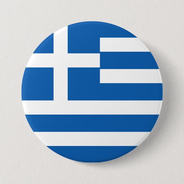 Chapa Redonda De 7 Cm Greece Flag (Anverso)