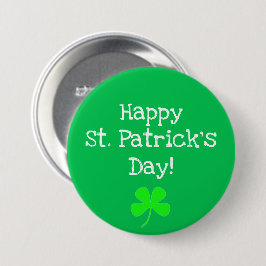Chapa Redonda De 7 Cm Green St Patricks Day Shamrock Irish Button