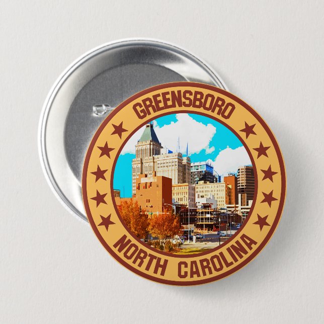 Chapa Redonda De 7 Cm Greensboro (Anverso y reverso)