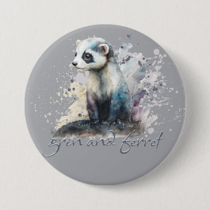 Chapa Redonda De 7 Cm Grin and Ferret Pun