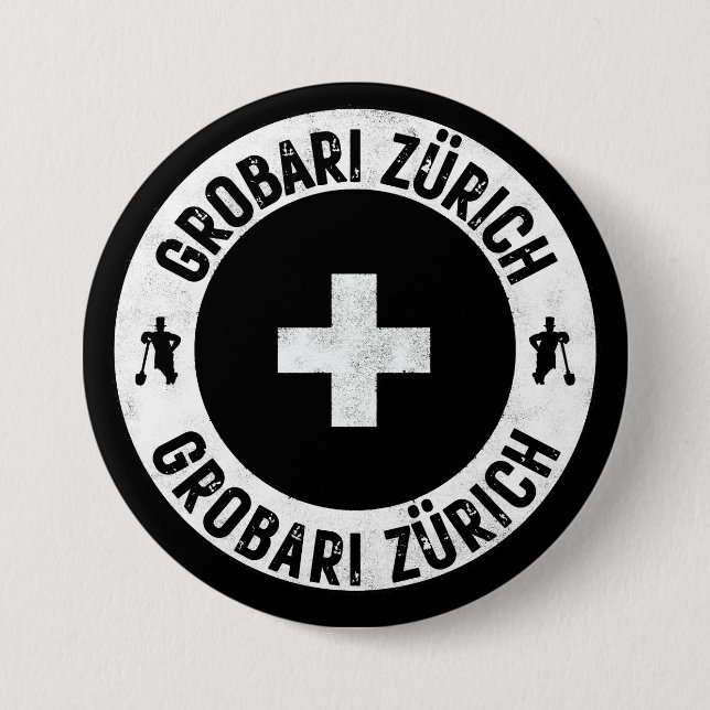 Chapa Redonda De 7 Cm Grobari Zúrich (Anverso)