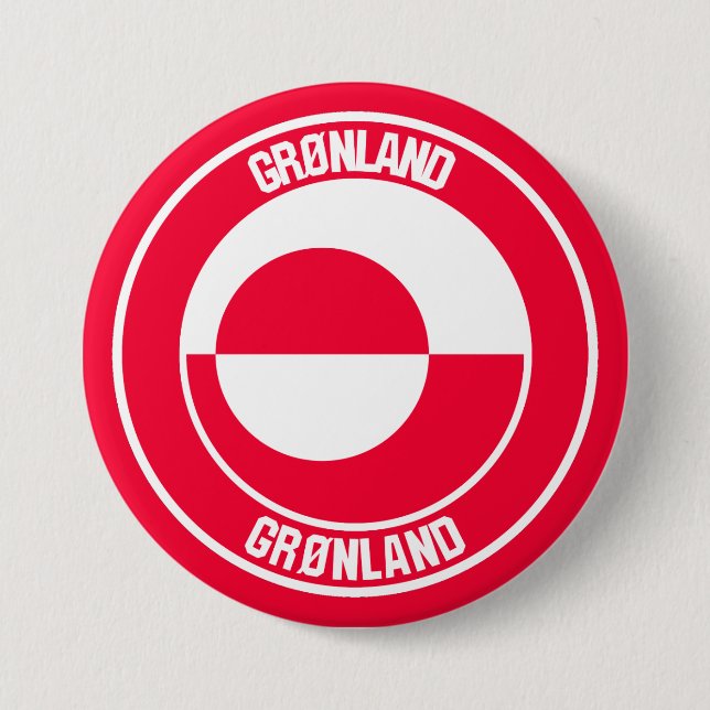 Chapa Redonda De 7 Cm Groenlandia Round Emblem (Anverso)
