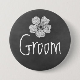 Chapa Redonda De 7 Cm Groom Wild Roses Chalkboard