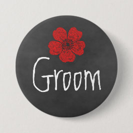 Chapa Redonda De 7 Cm Groom Wild Roses Roses Chalkboard