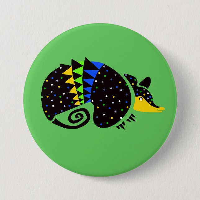 Chapa Redonda De 7 Cm Guay ARMADILLO - Gráfico animal en peligro de exti (Anverso)