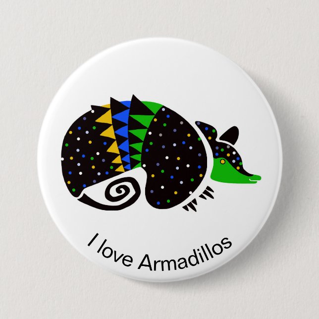 Chapa Redonda De 7 Cm Guay I love ARMADILLO - Animales en peligro de ext (Anverso)