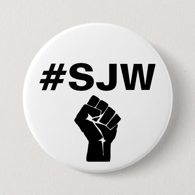 Chapa Redonda De 7 Cm Guerrero de la justicia social del #SJW (Anverso)