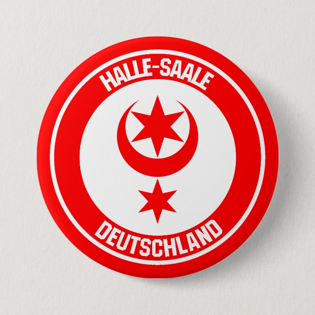 Chapa Redonda De 7 Cm Halle (Saale) Round Emblem (Anverso)