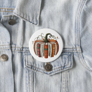 Chapa Redonda De 7 Cm Halloween del libro de calabazas otoño Lover Bookt