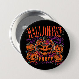 Chapa Redonda De 7 Cm Halloween, Floración de la Coven de Calabaza, Góti