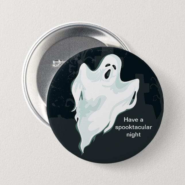Chapa Redonda De 7 Cm Halloween Ghost Pin (Anverso y reverso)