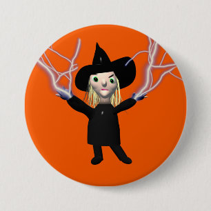 Chapa Redonda De 7 Cm Halloween Witch Spell