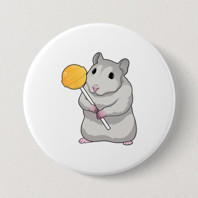 Chapa Redonda De 7 Cm Hamster Lollipop (Anverso)