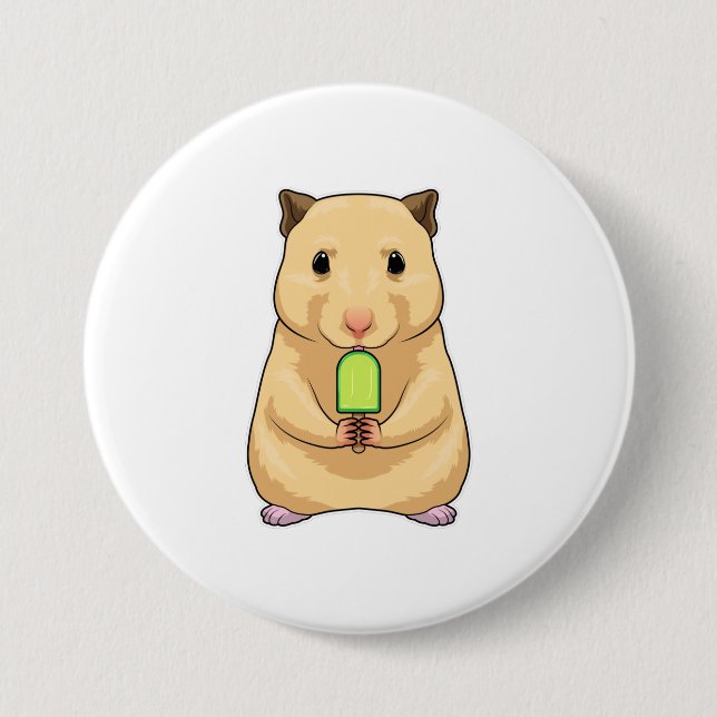 Chapa Redonda De 7 Cm Hamster Popsicle (Anverso)