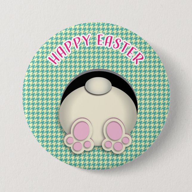Chapa Redonda De 7 Cm HAPPY EASTER conejito pero BUTTON (Anverso)