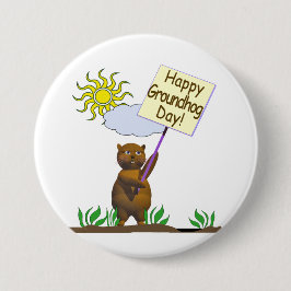 Chapa Redonda De 7 Cm Happy Groundhog Day Groundhog