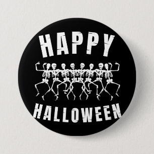 CHAPA REDONDA DE 7 CM HAPPY HALLOWEEN DANCING SKELETONS