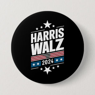 Chapa Redonda De 7 Cm Harris Waltz 2024 Kamala Harris Tim Waltz 2024 