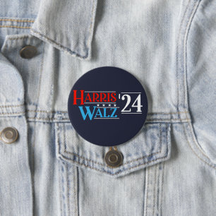 Chapa Redonda De 7 Cm Harris Walz 2024 para presidente