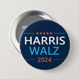 Chapa Redonda De 7 Cm Harris Walz 2024 Presidente