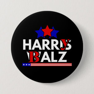 Chapa Redonda De 7 Cm Harris Walz 24 Harry Balz 2024 Meme Demócratas