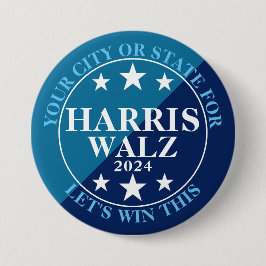 Chapa Redonda De 7 Cm Harris Walz, Elecciones Presidenciales de 2024