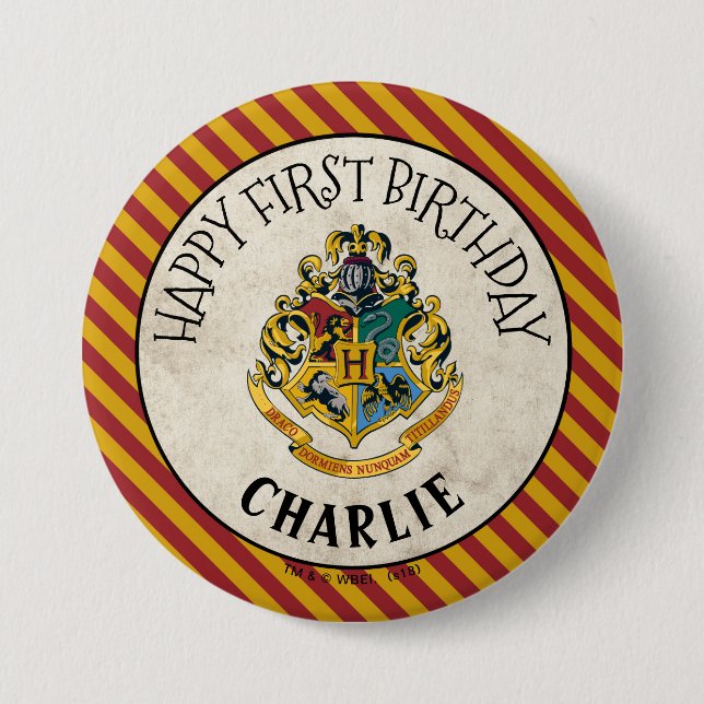 Chapa Redonda De 7 Cm Harry Potter | Cumpleaños de Hogwarts (Anverso)