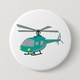 Chapa Redonda De 7 Cm Helicóptero