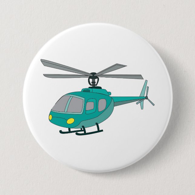 Chapa Redonda De 7 Cm Helicóptero (Anverso)