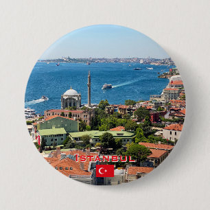 Chapa Redonda De 7 Cm Hermoso panorama de viaje a Estambul
