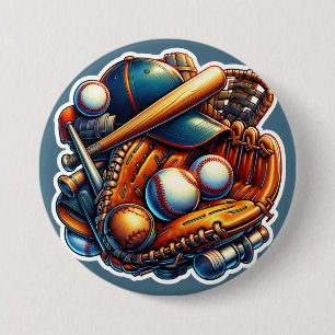 Chapa Redonda De 7 Cm Héroes de carreras de béisbol