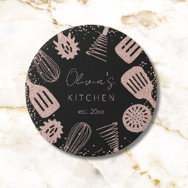 Chapa Redonda De 7 Cm Herramientas de Cocina Personalizadas con Brillo d