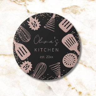 Chapa Redonda De 7 Cm Herramientas de Cocina Personalizadas con Brillo d