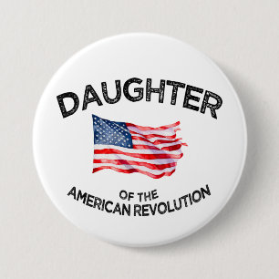 Chapa Redonda De 7 Cm Hija de la Revolución Americana Patrimonio DAR