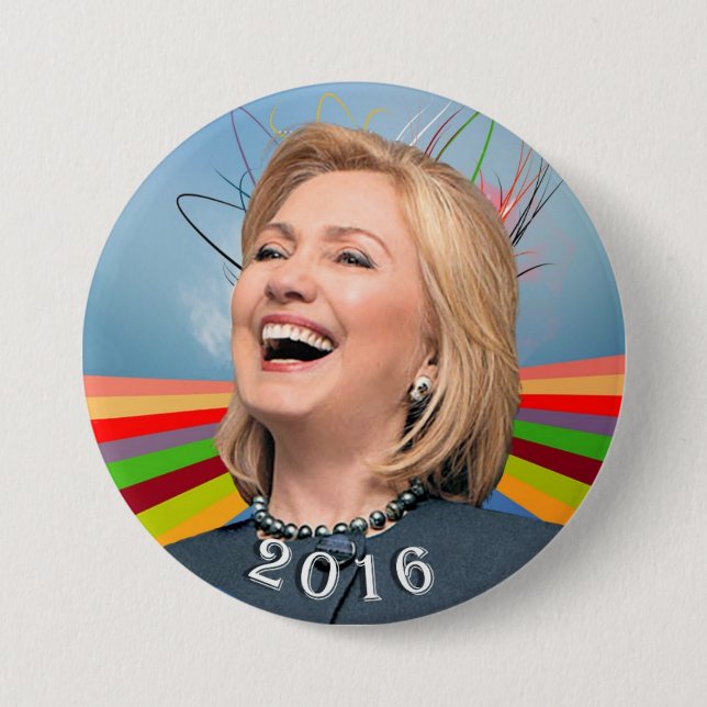Chapa Redonda De 7 Cm Hillary 2016 (Anverso)