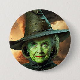 Chapa Redonda De 7 Cm Hillary Cinton Witch of the United States